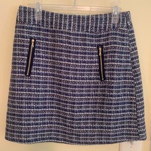 Blue Woven Mini Skirt